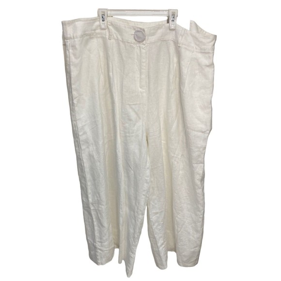 Soft Surrounding Nabi Cropped Pant 100% Linen Size‎ 20W White - Picture 1 of 4